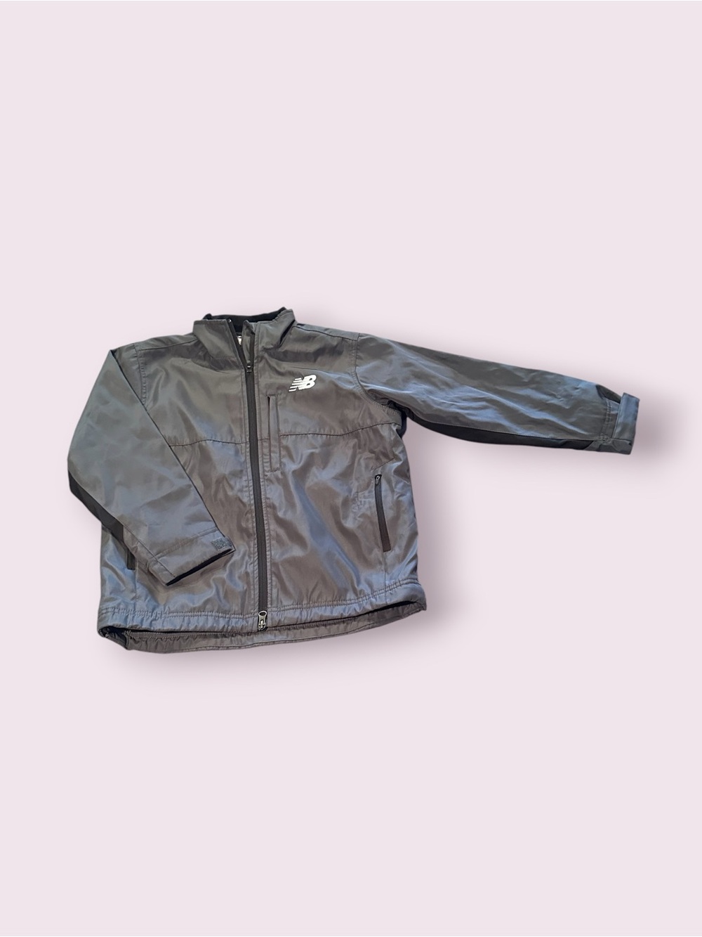 Youth New Balance Gray Mesh Lined Windbreaker Jacket Size Medium